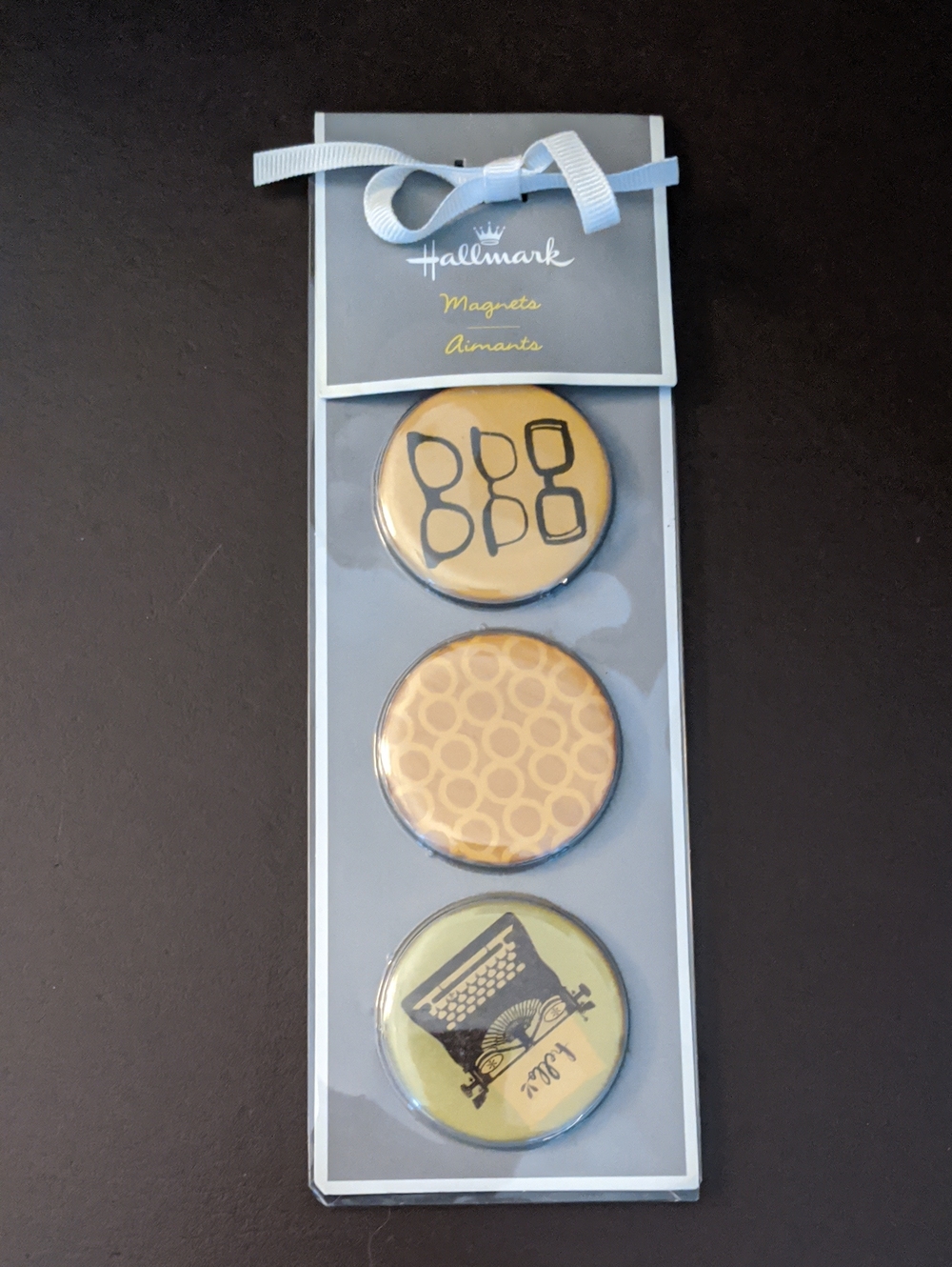 Magnet Set Hallmark Spectacles Typewriter Vintage Vibe Round New